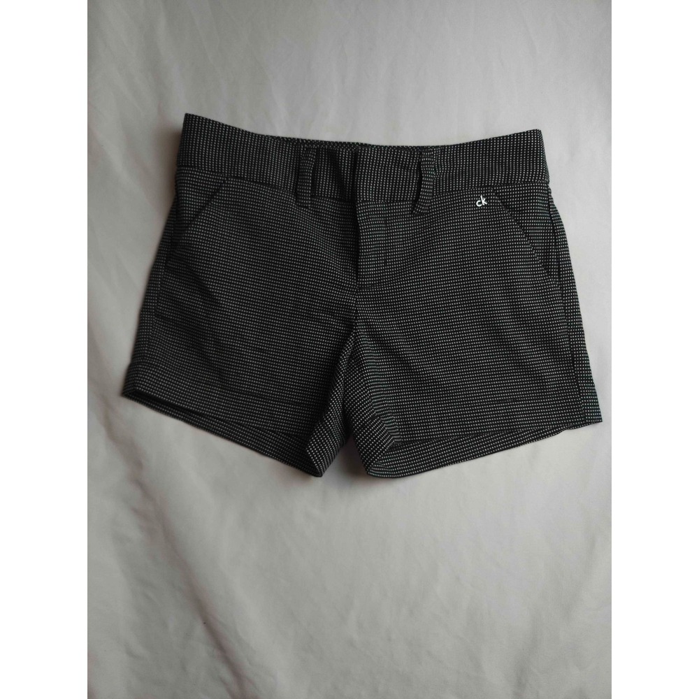 Calvin Klein Shorts Womens Size 2 Black White Dotted Casual Chino Preppy Pockets